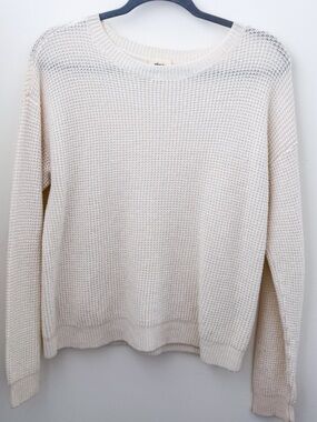 Wilfred Free 100% Merino Wool Sweater Cream | Waffle Knit Crewneck M